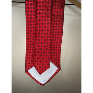 Neck Tie Alexander Julian Colours Mens Woven Red Geometric Pattern‎ Silk Blend